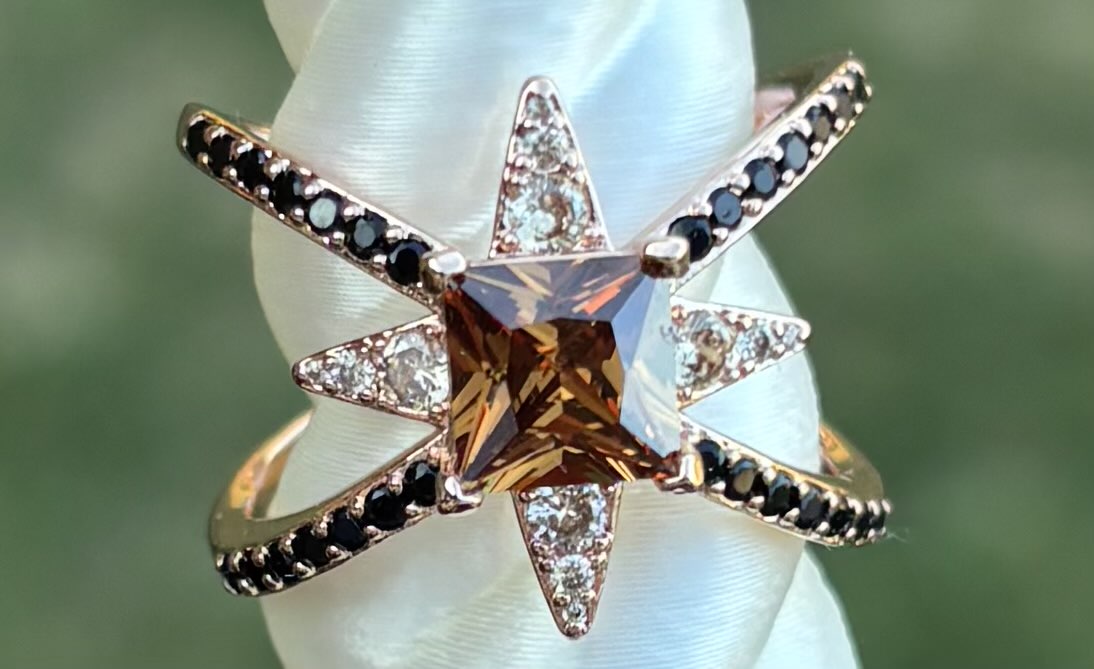 BP Smokey Topaz And Black Onyx Size 9