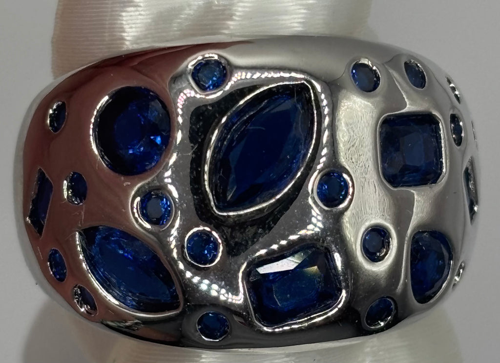 BP Sapphire Hematite Ring Size 9