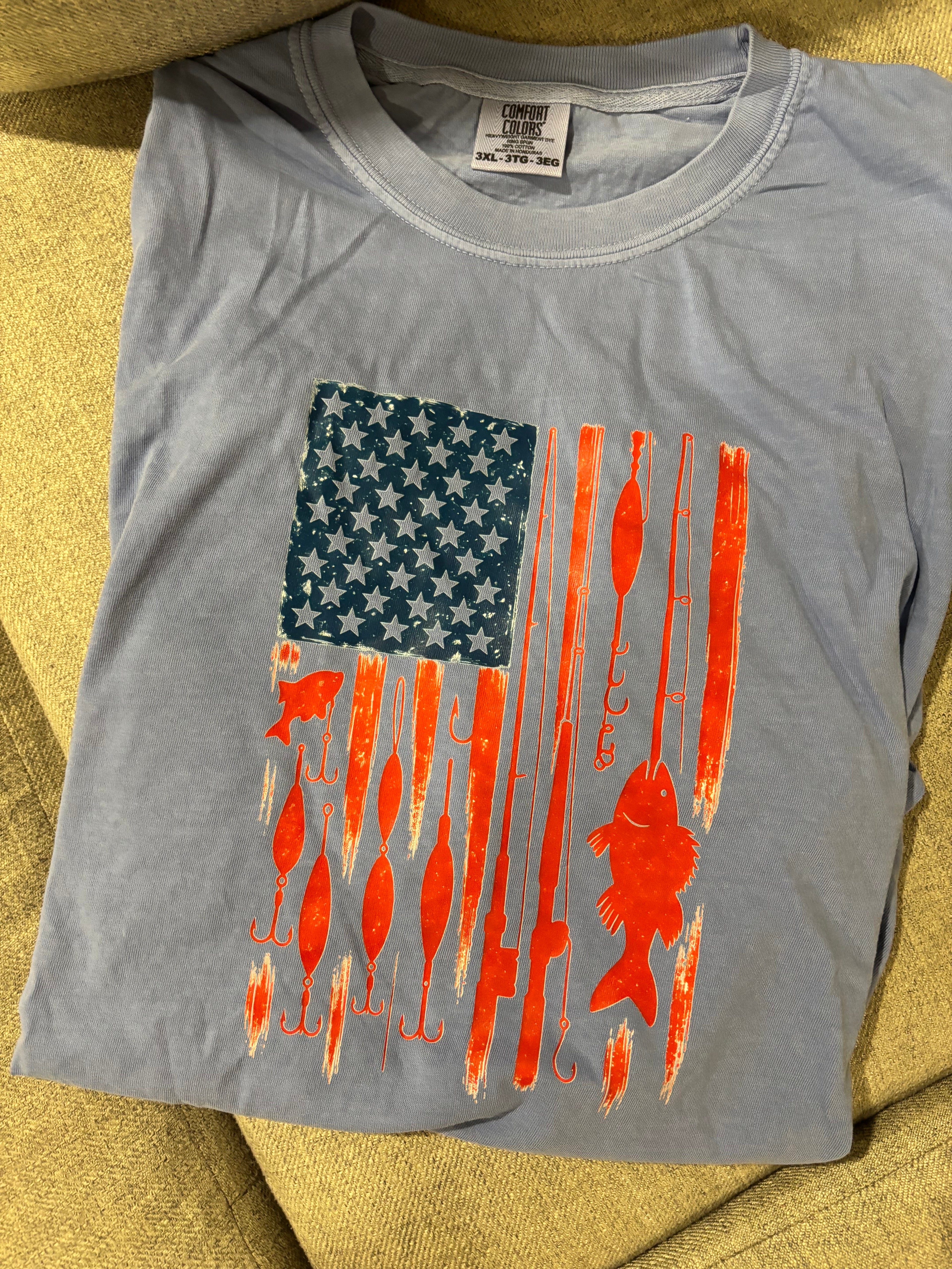 Fishing Flag TShirt Size 3XL