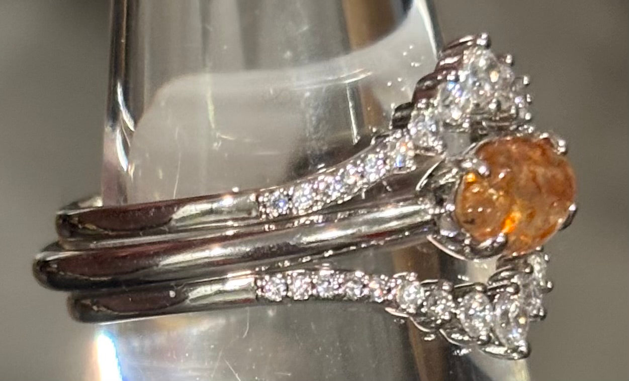 BP Smokey Topaz Rhodium Ring Size 10