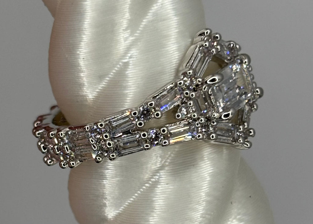 BP CZ Rhodium Ring Size 7 Lumina Collection