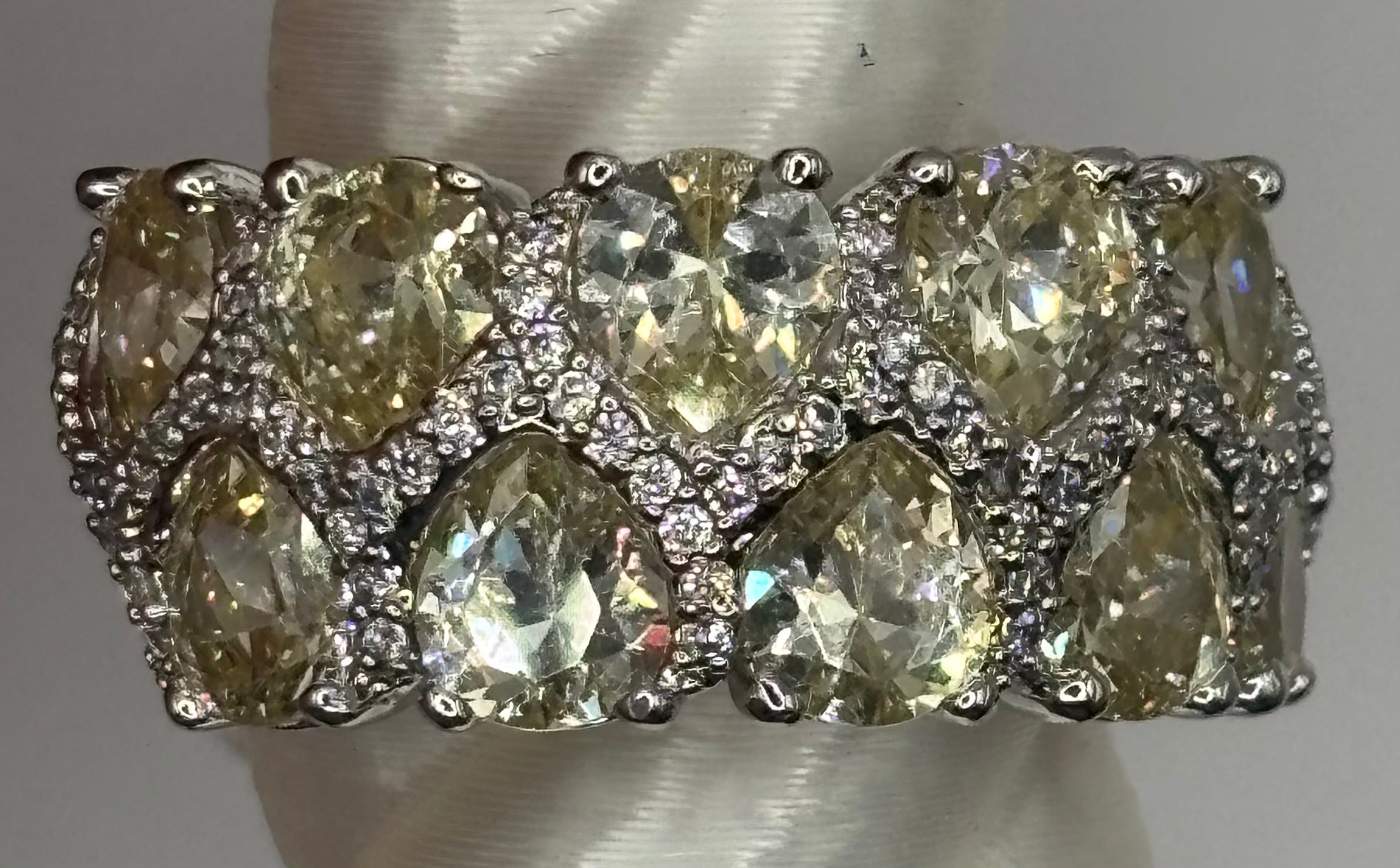 BP Lemon CZ Rhodium Ring Size 7
