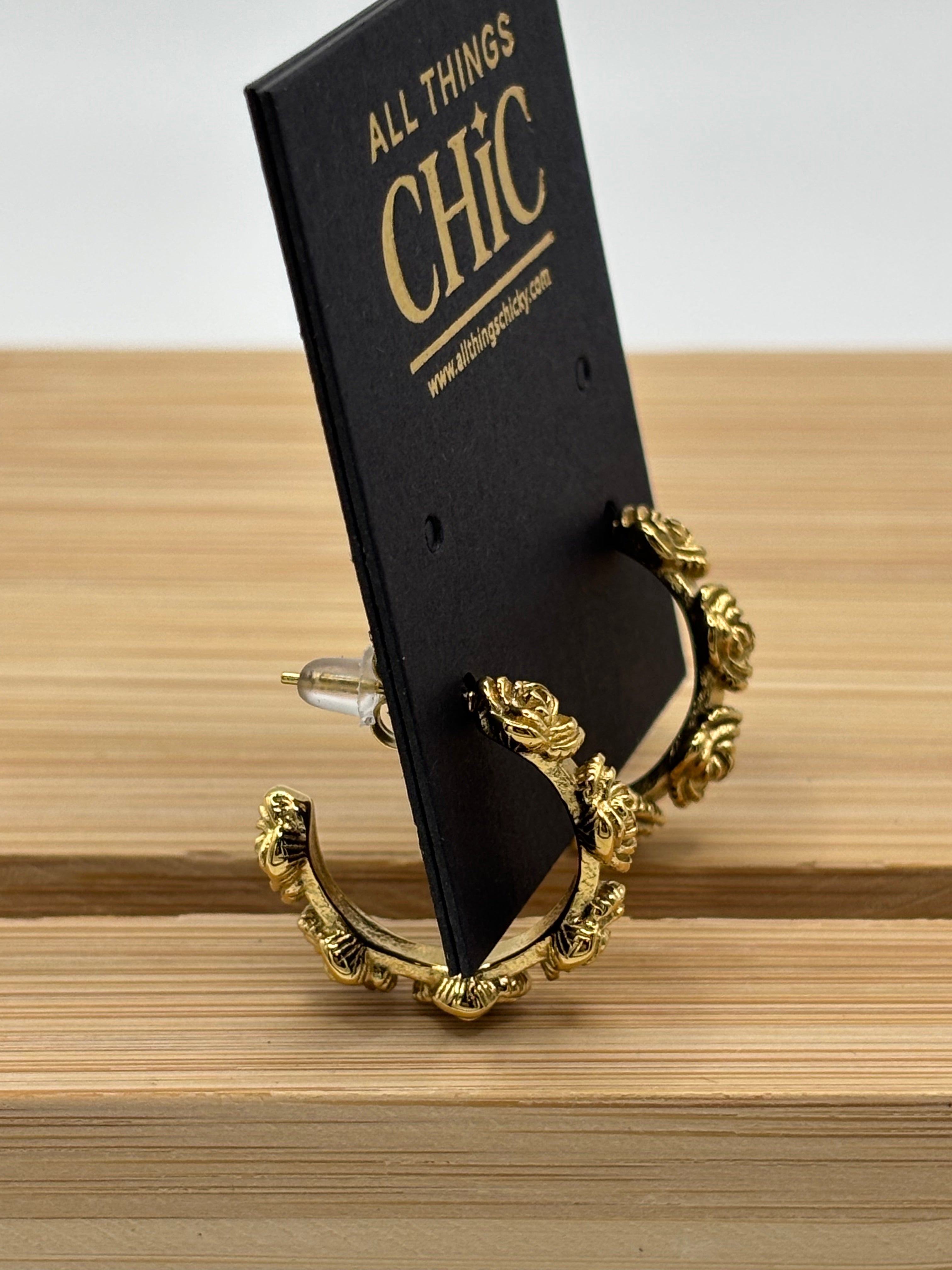 ATC Rosette Hoop Earrings