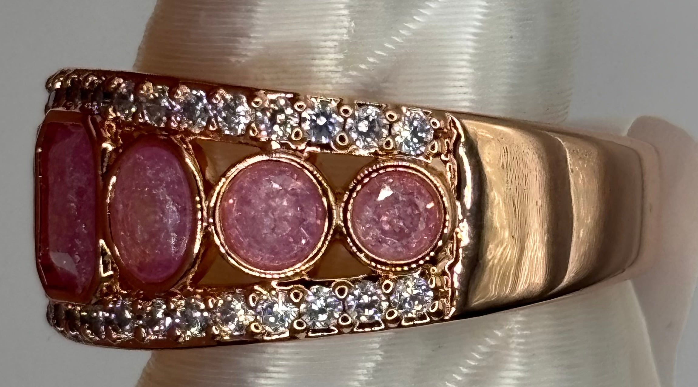 BP Pink Ice Crystal Rose Gold Ring Size 6