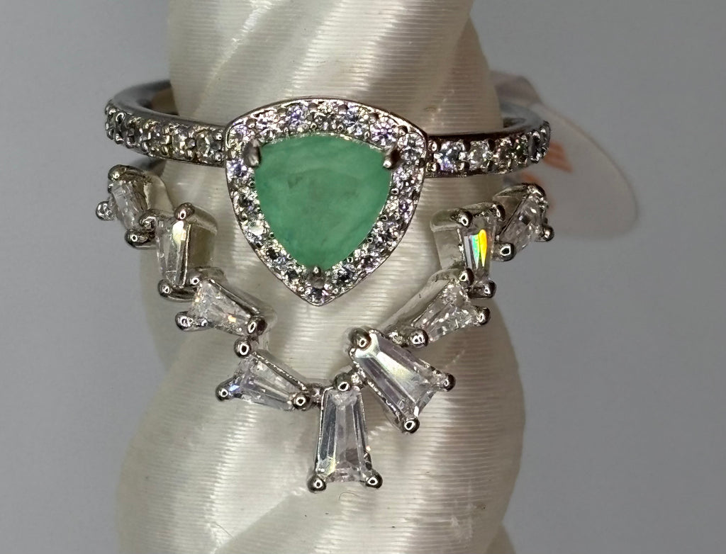 BP Mint Tourmaline Rhodium Ring Size 6