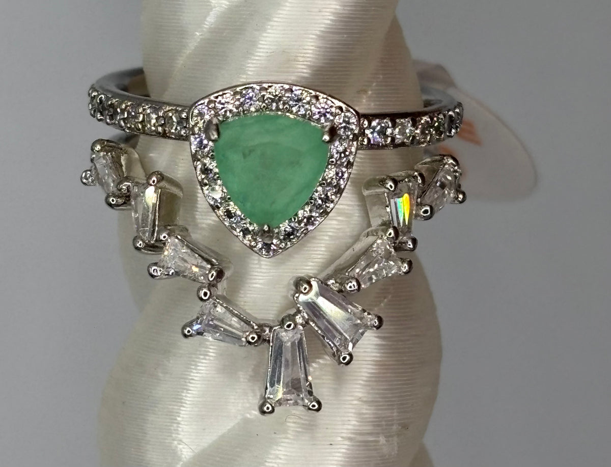 BP Mint Tourmaline Rhodium Ring Size 6