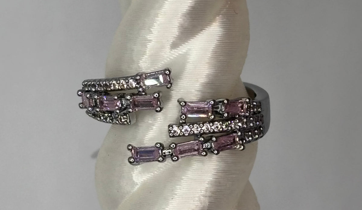BP Rose Quartz Hematite Ring Size 7