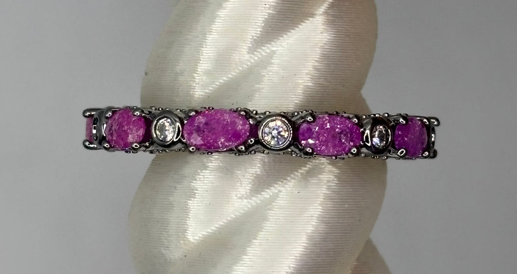 BP Lavender Ice Crystal Hematite Ring Size 10