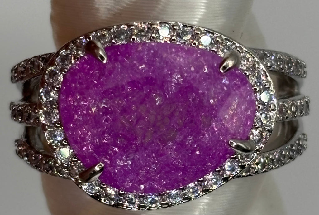 BP Iris Ice Crystal Rhodium Ring Size 7
