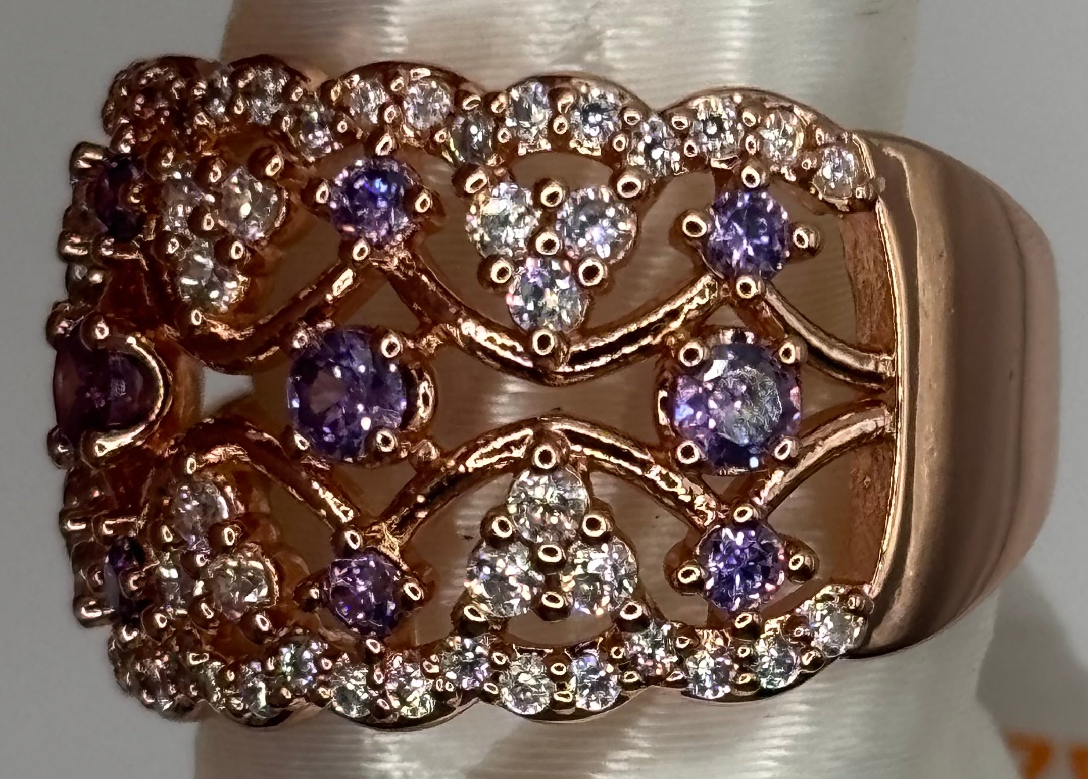 BP Amethyst CZ Rose Gold Ring Size 6