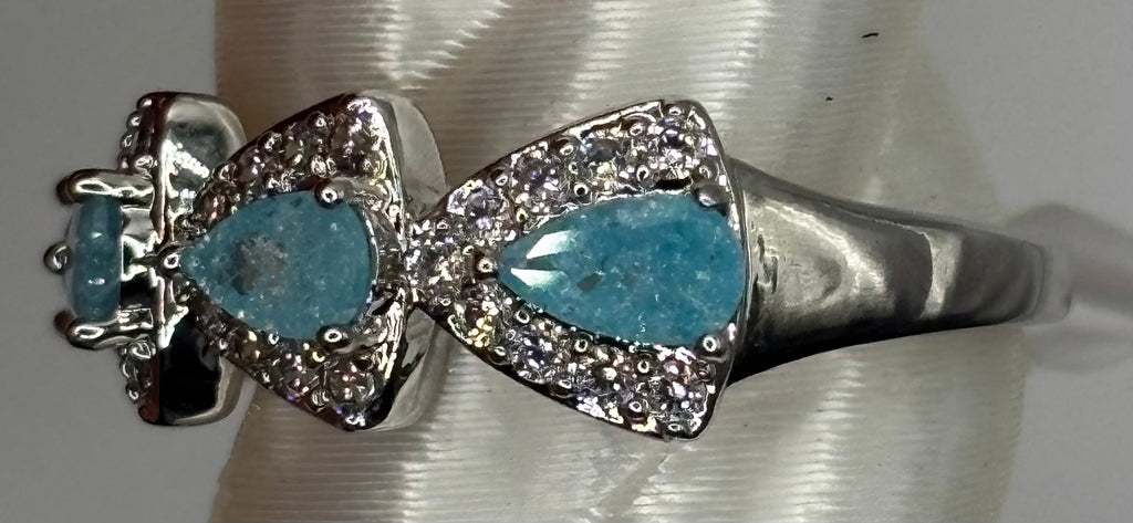 BP Blue Ice Crystal Rhodium Ring Size 7