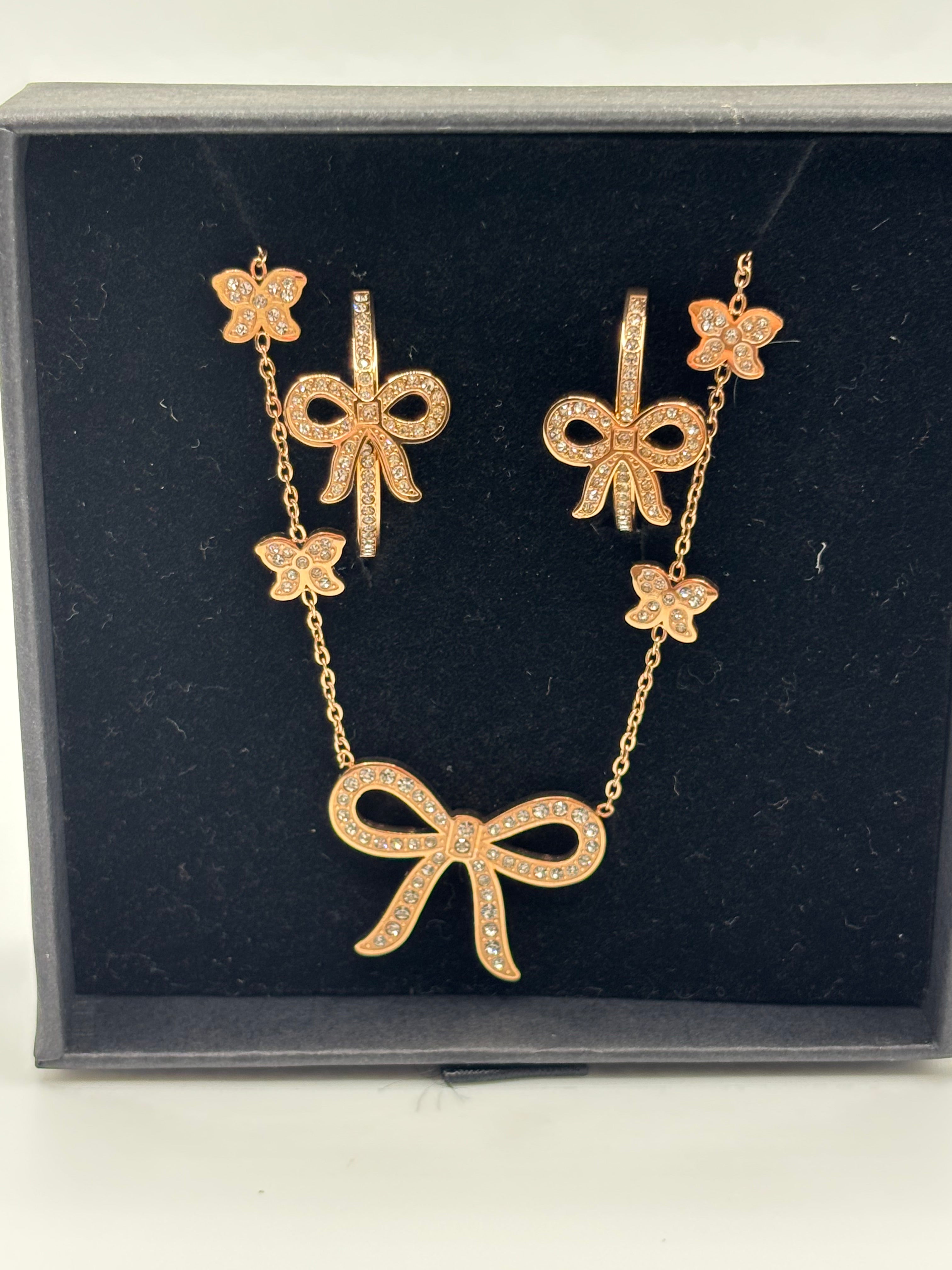 ATC Custom Bow Earring and Necklace Set