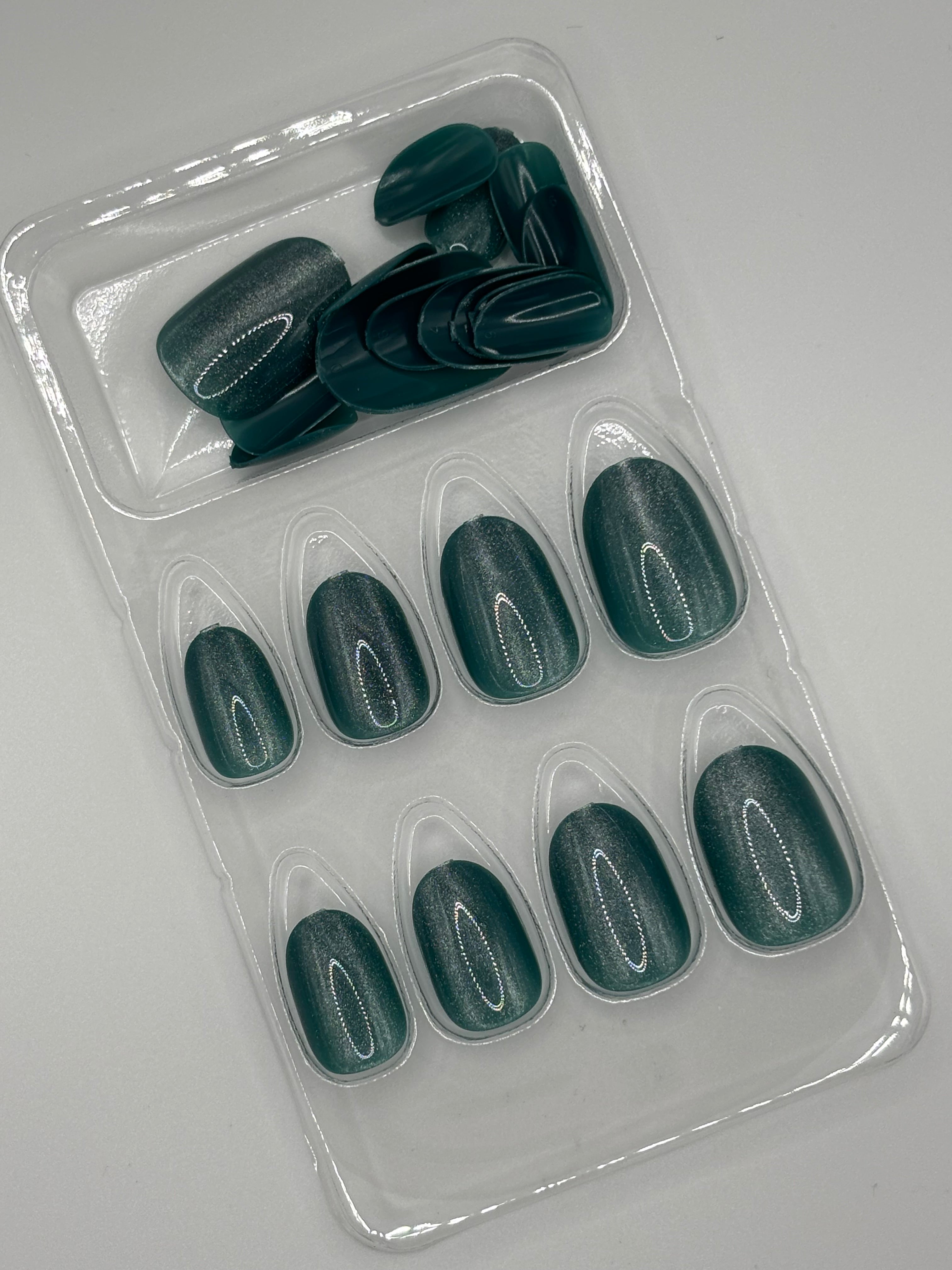 Ocean Sparkle Press-On Nails Short