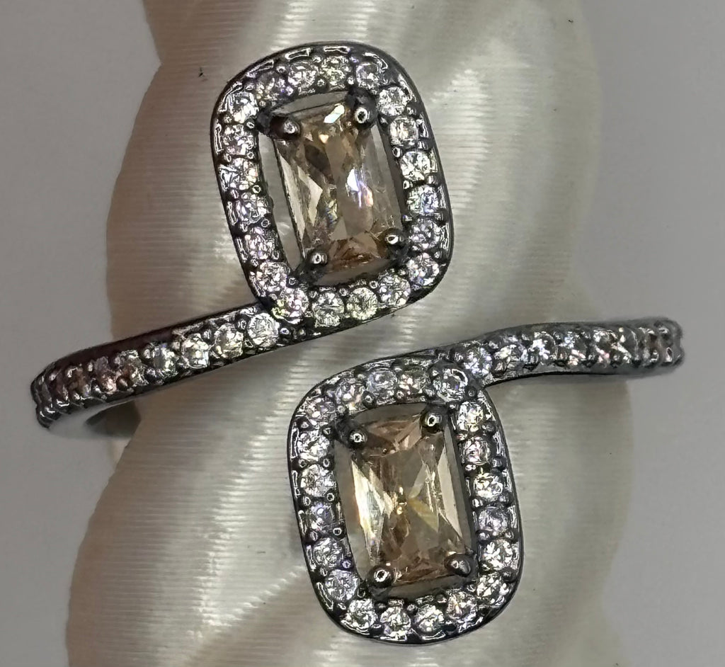 BP Smokey Topaz Hematite Ring Size 7