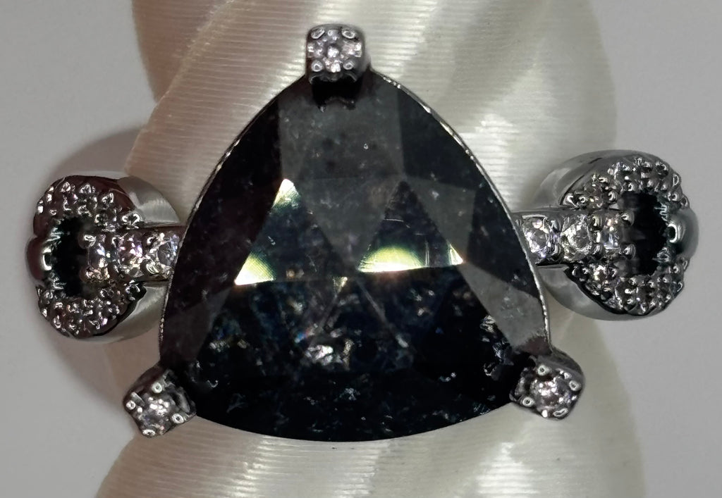 BP Black Ice Crystal Hematite Ring Size 8
