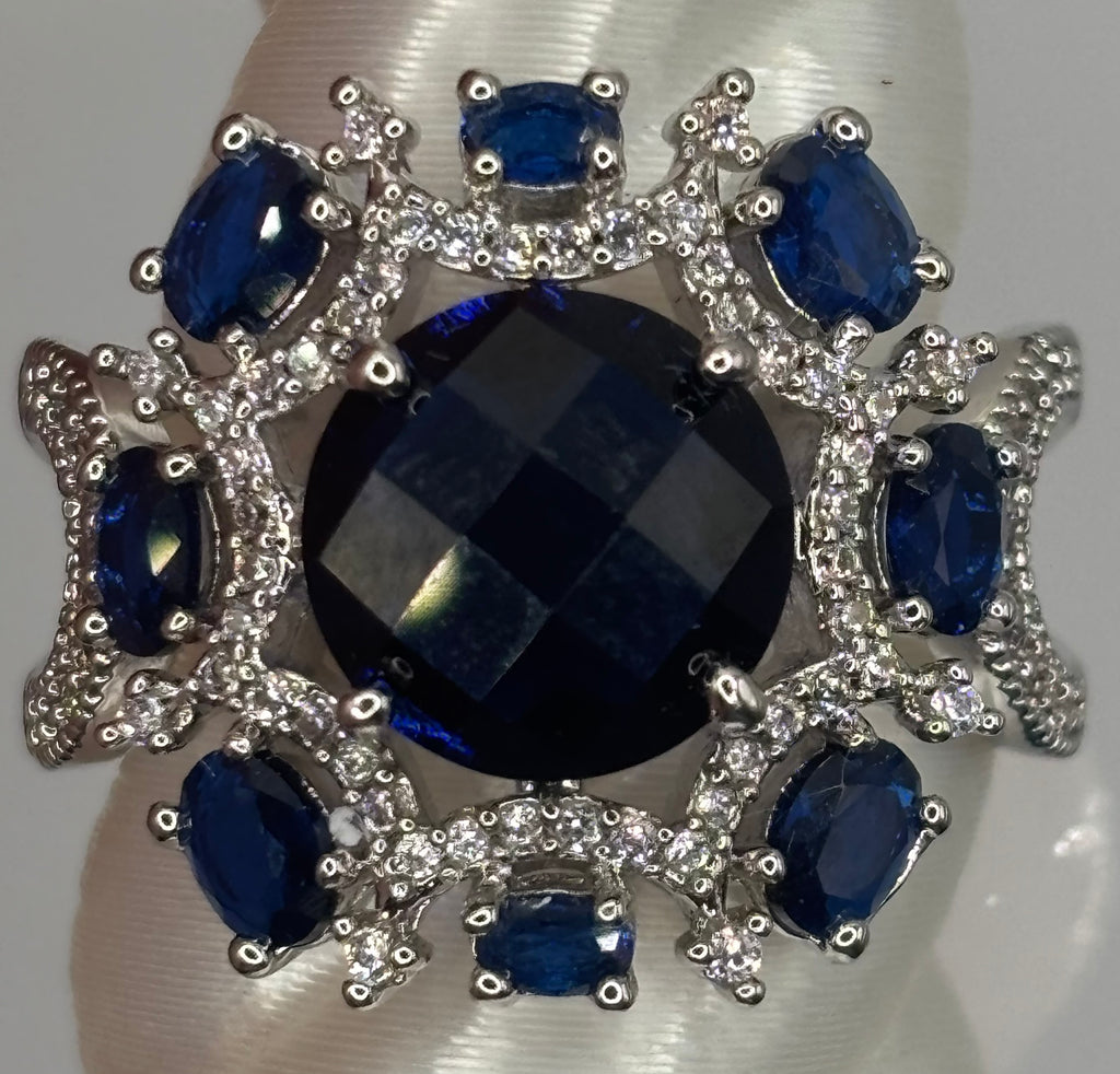 BP Sapphire Rhodium Ring Size 7