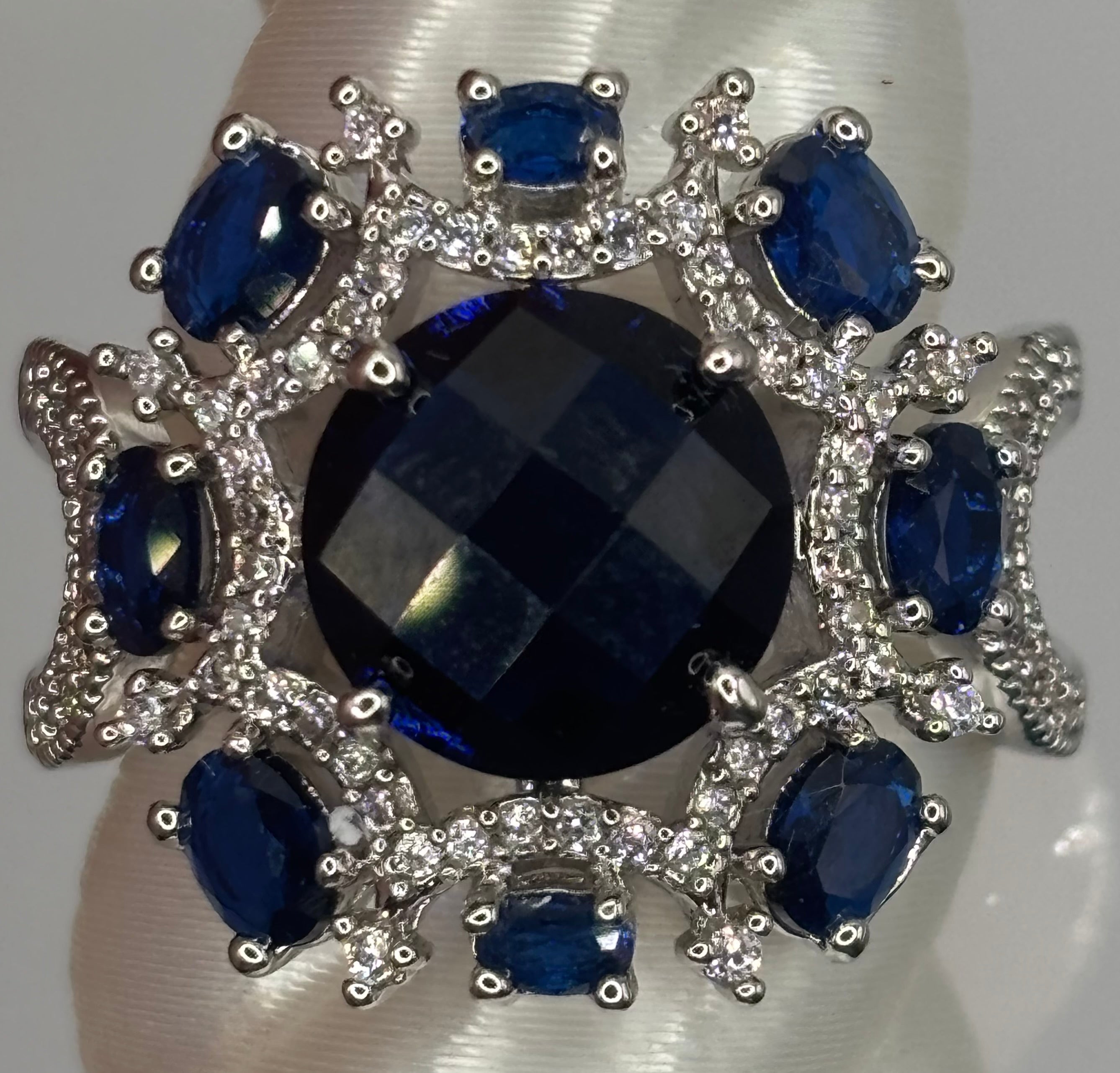 BP Sapphire Rhodium Ring Size 7