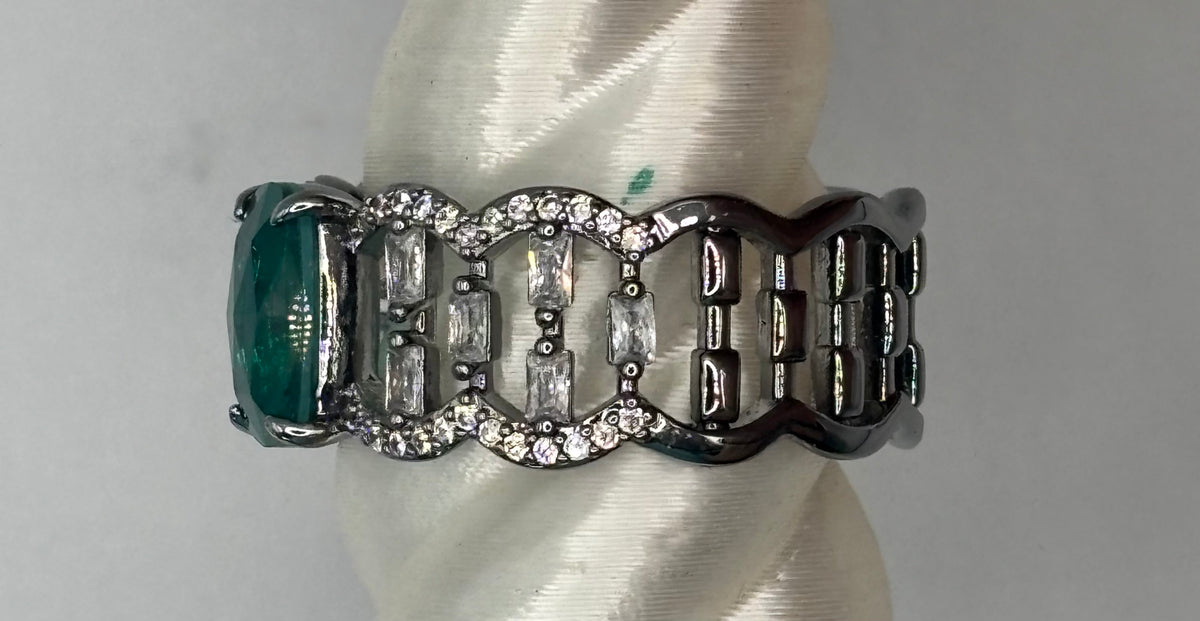 BP Brazilian Emerald Hematite Ring Size 10