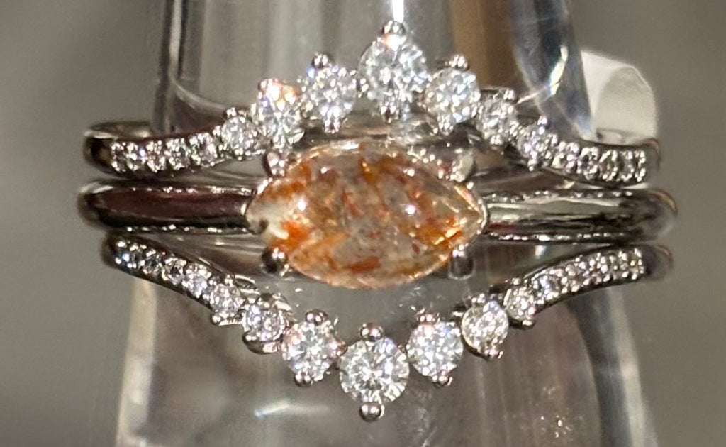 BP Smokey Topaz Rhodium Ring Size 10