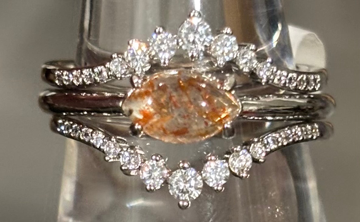 BP Smokey Topaz Rhodium Ring Size 10