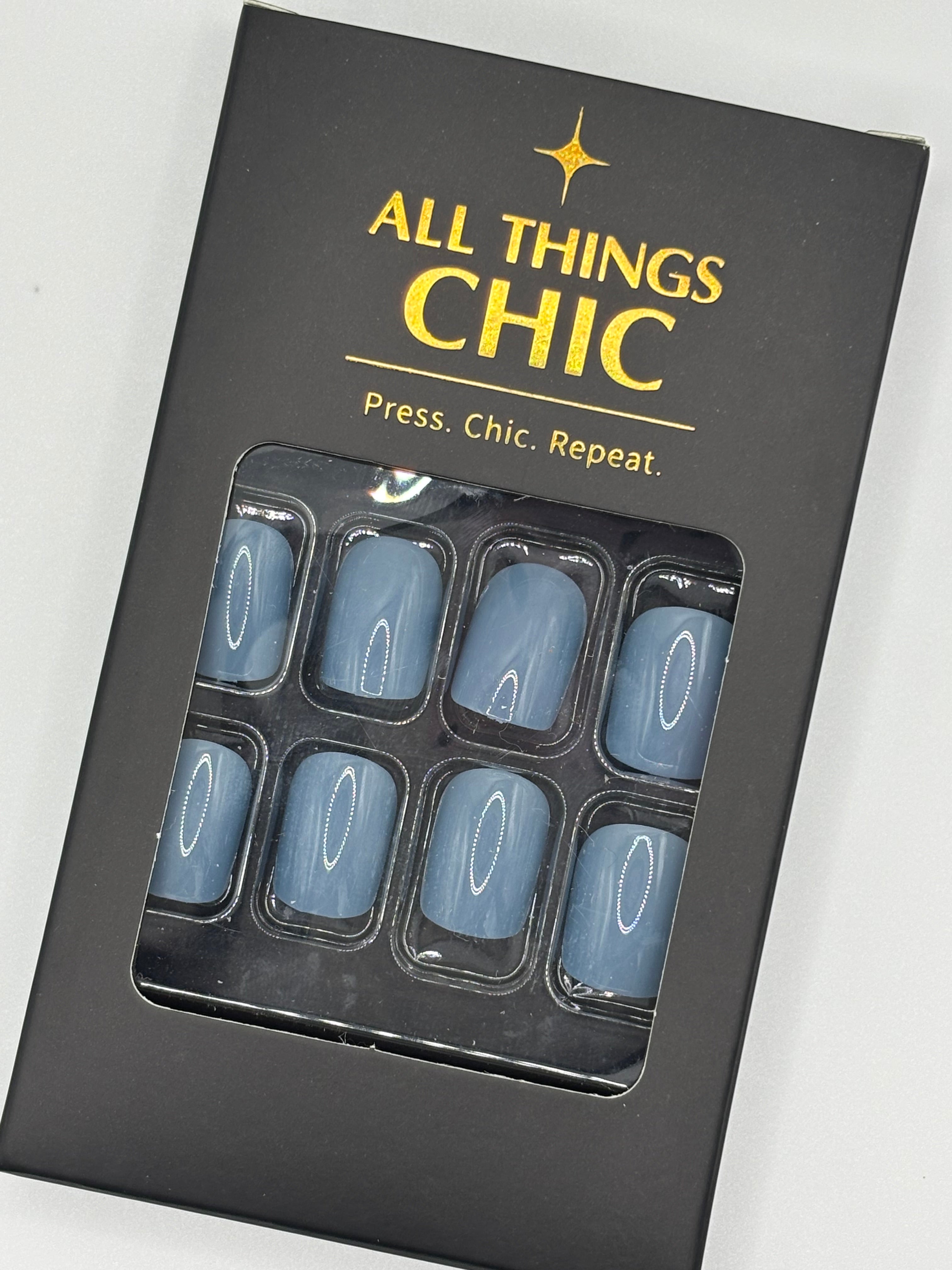 Blue Lagoon Press-On Nails Short