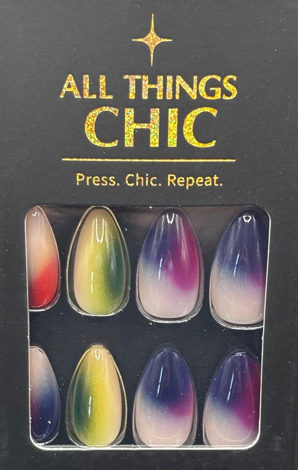 Watercolor Paintings Press-On Nails Medium