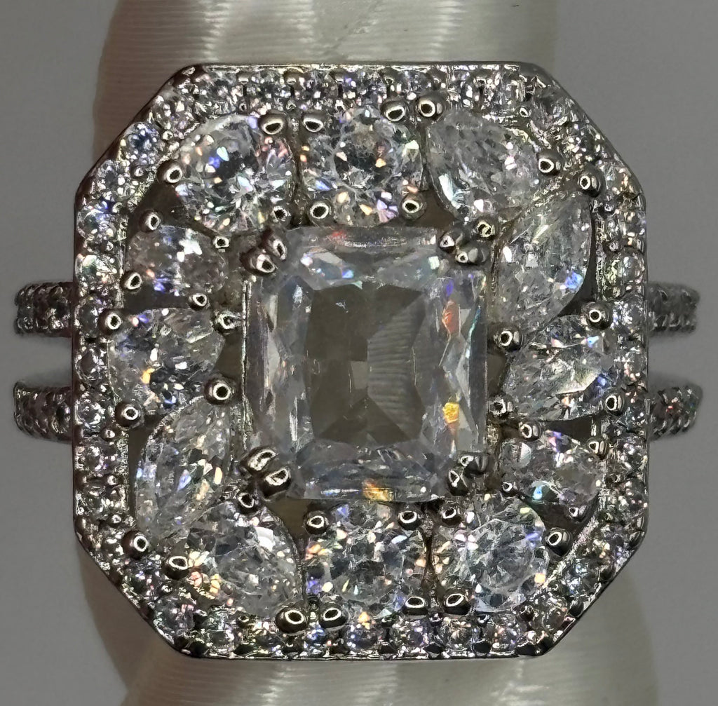BP Diamond CZ Rhodium Ring Size 6