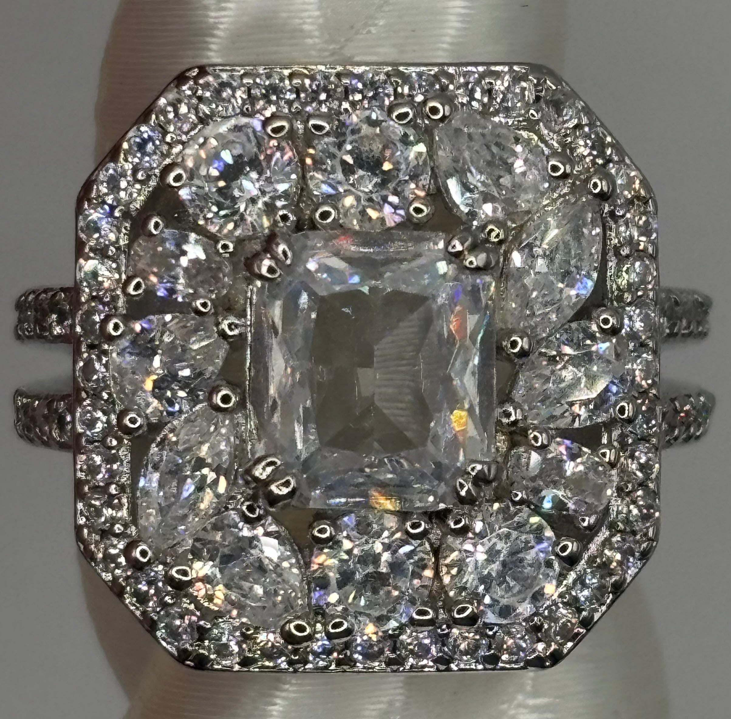 BP Diamond CZ Rhodium Ring Size 6