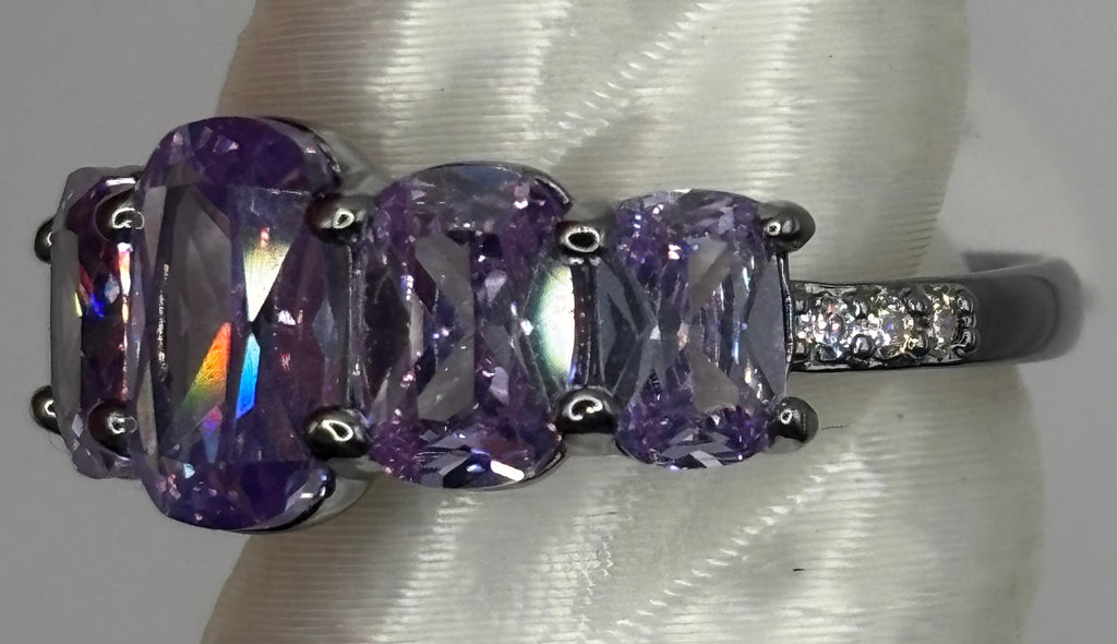 BP Purple Topaz Hematite Ring Size 9