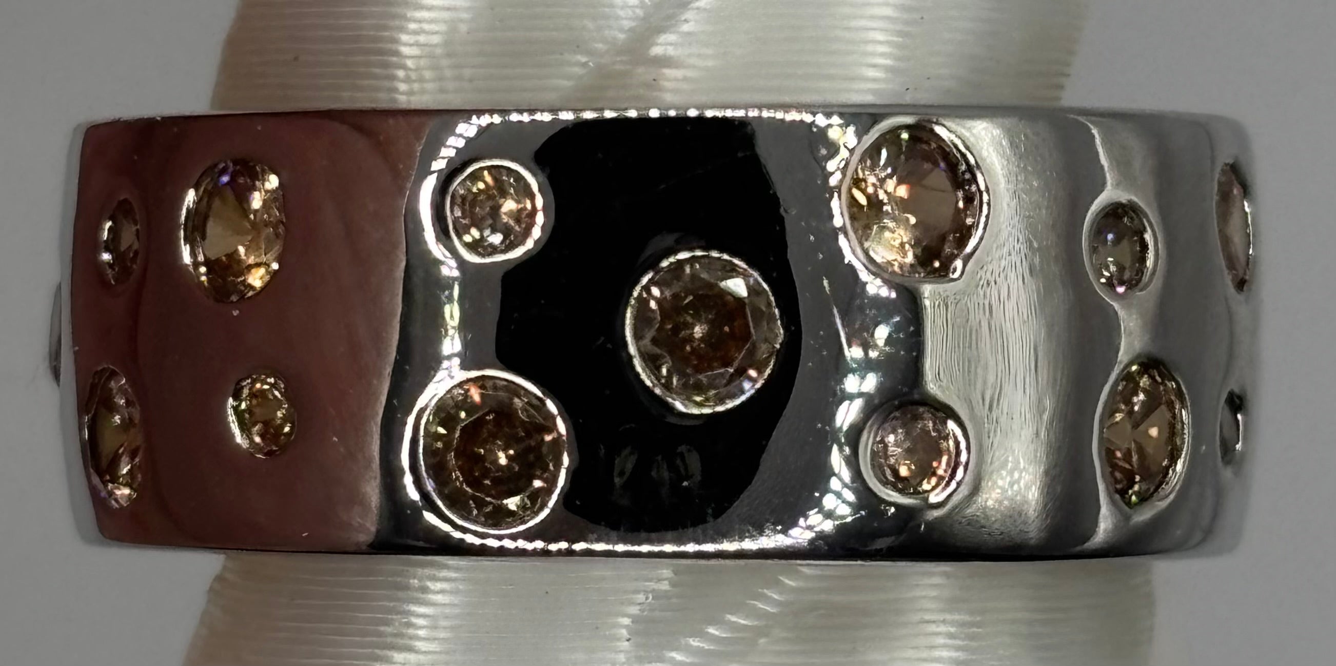BP Smokey Topaz Rhodium Ring Size 6