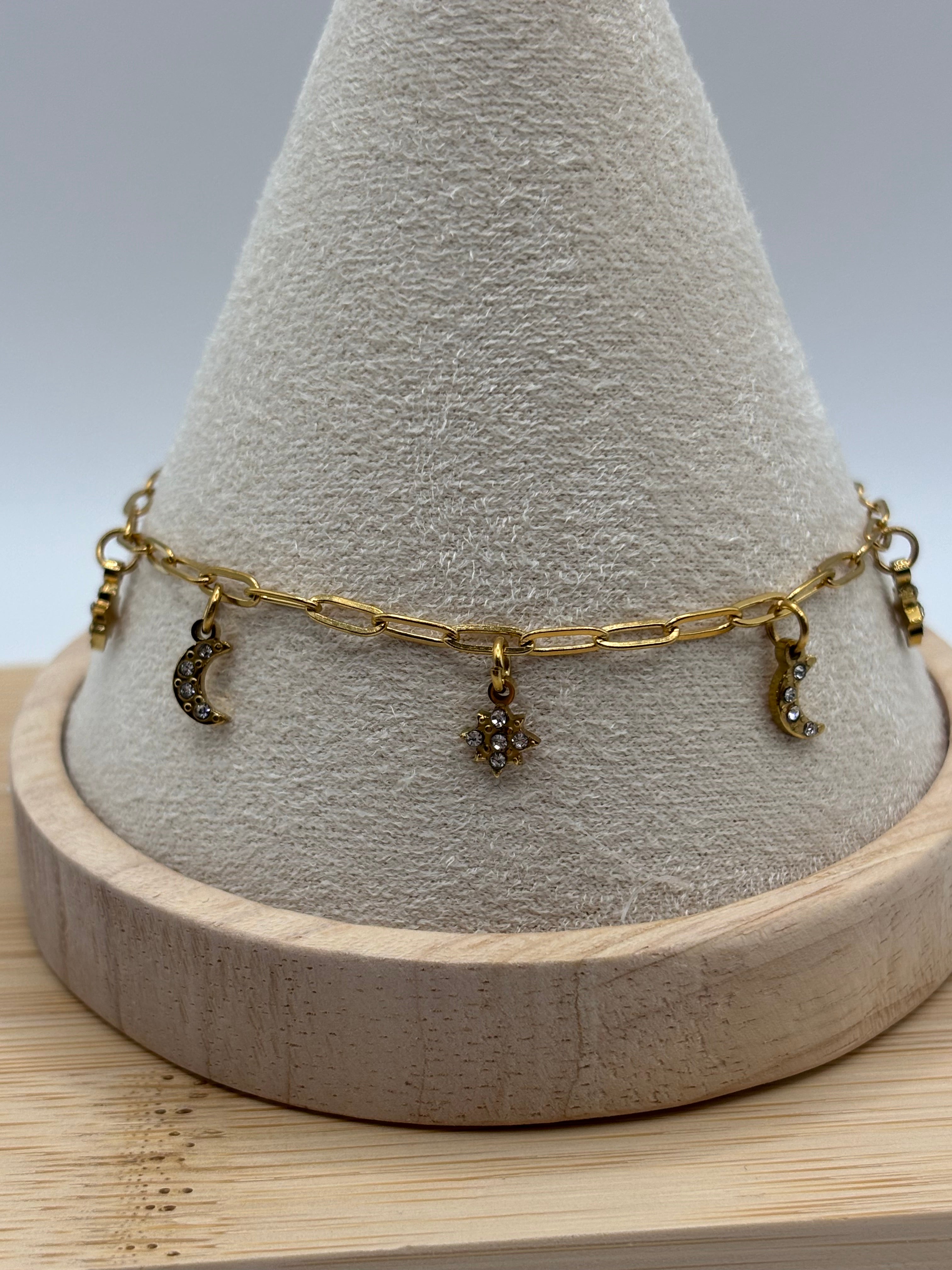 ATC Moon and Star Charm Bracelet