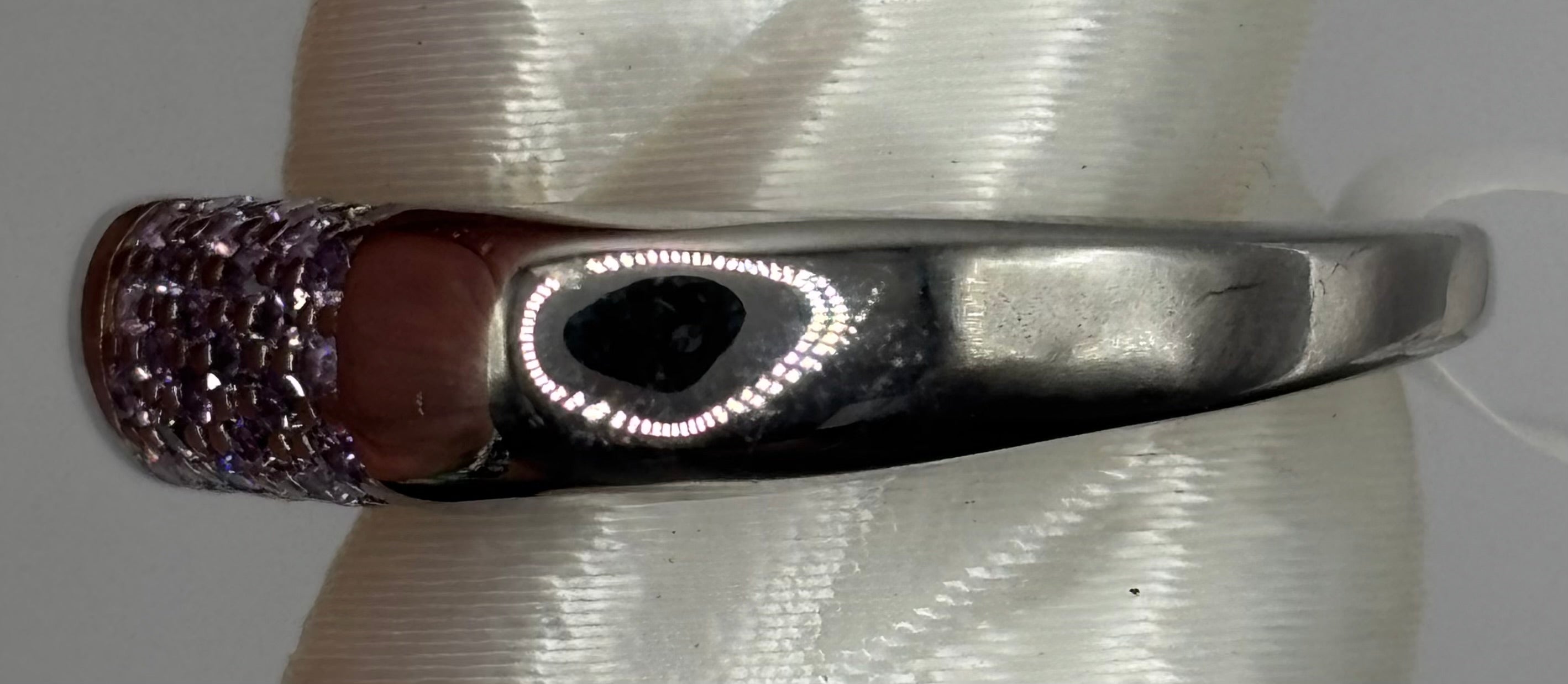 BP Amethyst Rhodium Ring Size 8