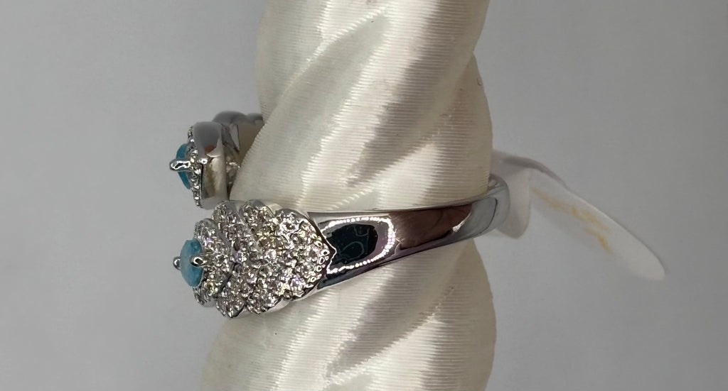 BP Blue Ice Crystal Rhodium Ring Size 7
