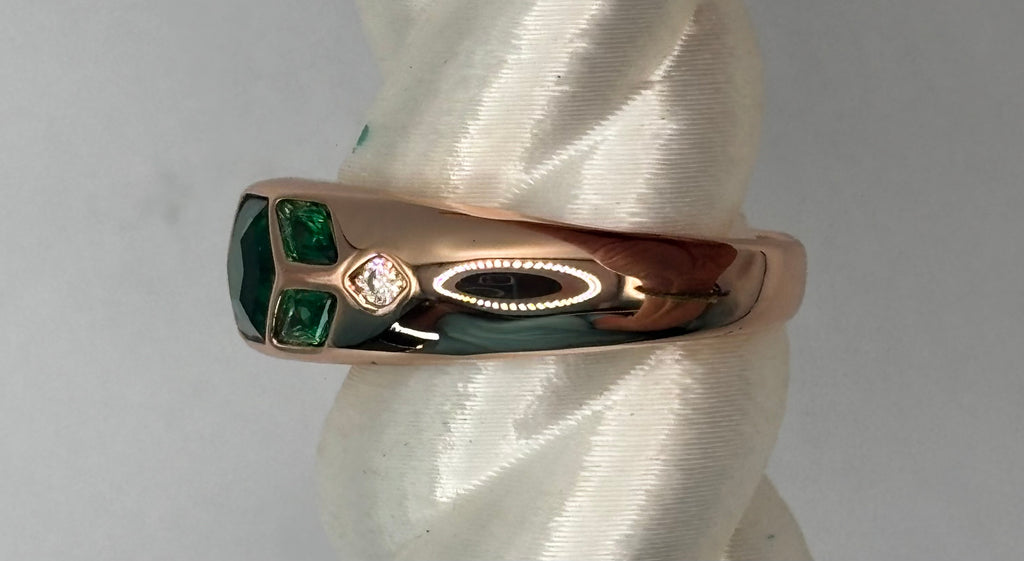BP Emerald Rose Gold Ring Size 10