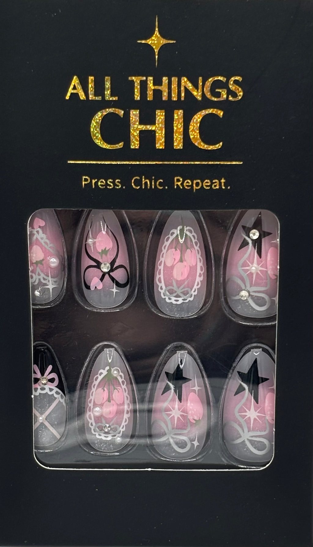 Berry Girlie Press-On Nails Medium