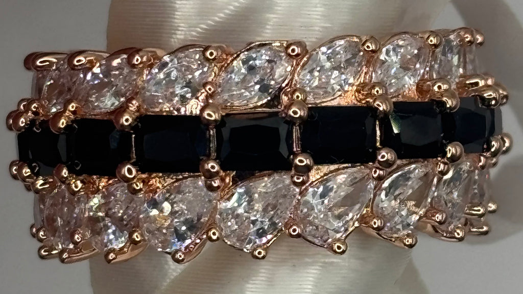 BP Black Onyx Rose Gold Ring Size 8