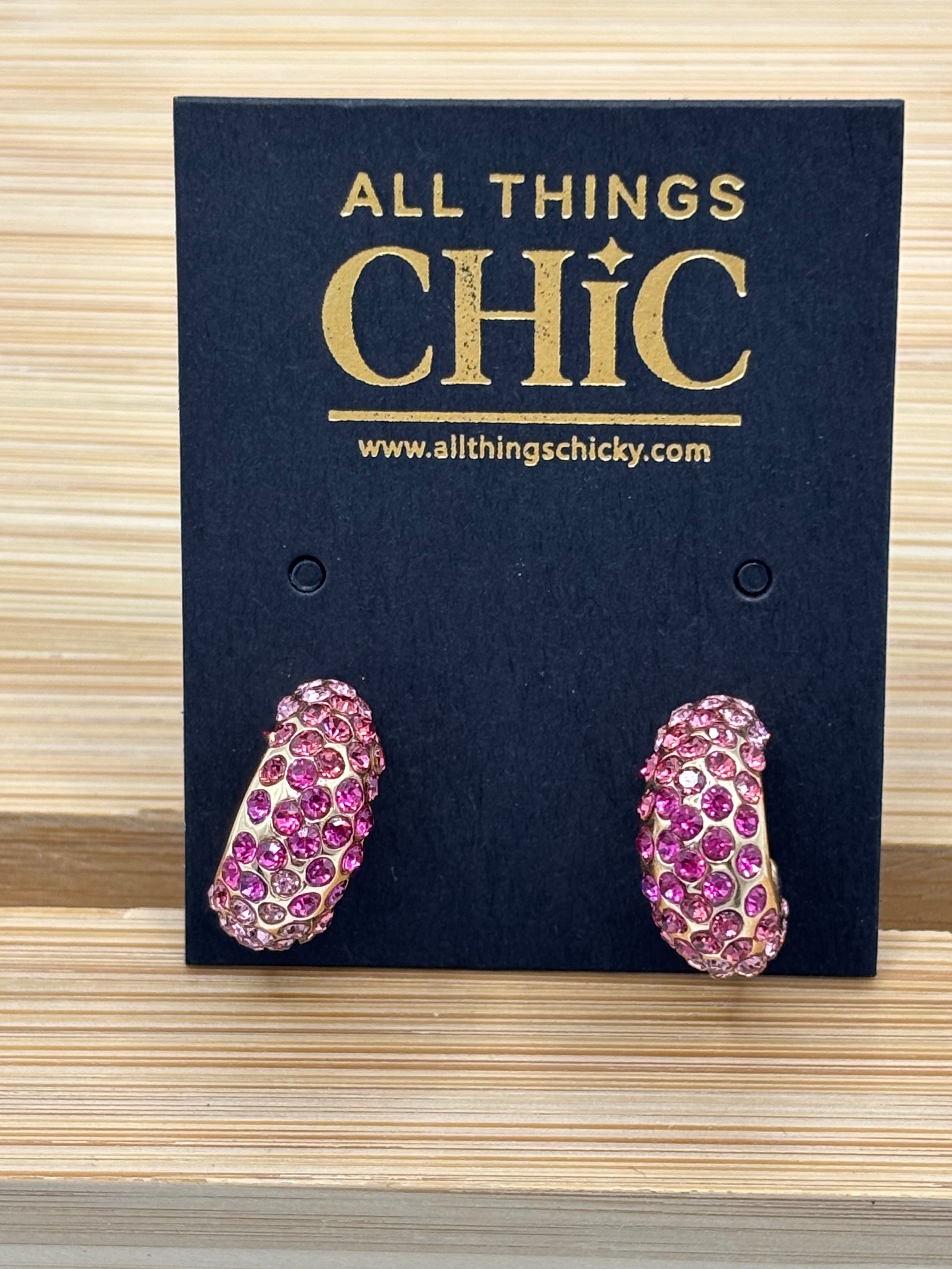 ATC Pink Gradient Rhinestone Hoop