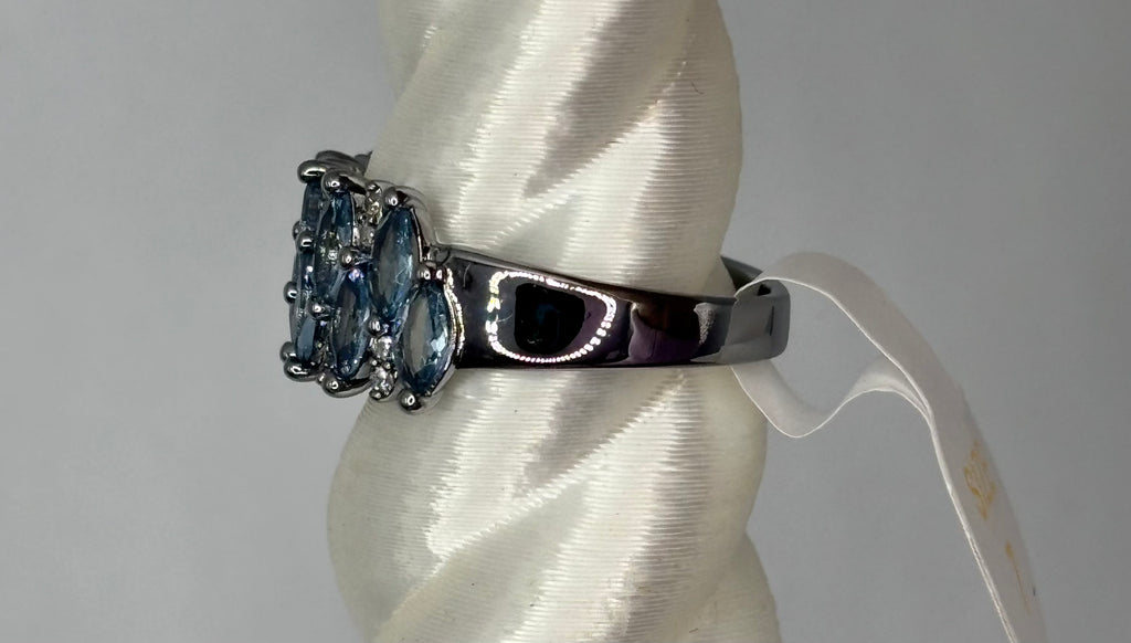 BP Aquamarine Hematite Ring Size 7