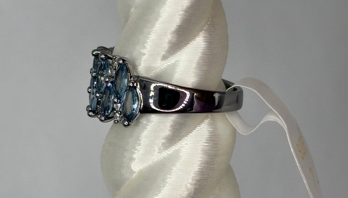 BP Aquamarine Hematite Ring Size 7