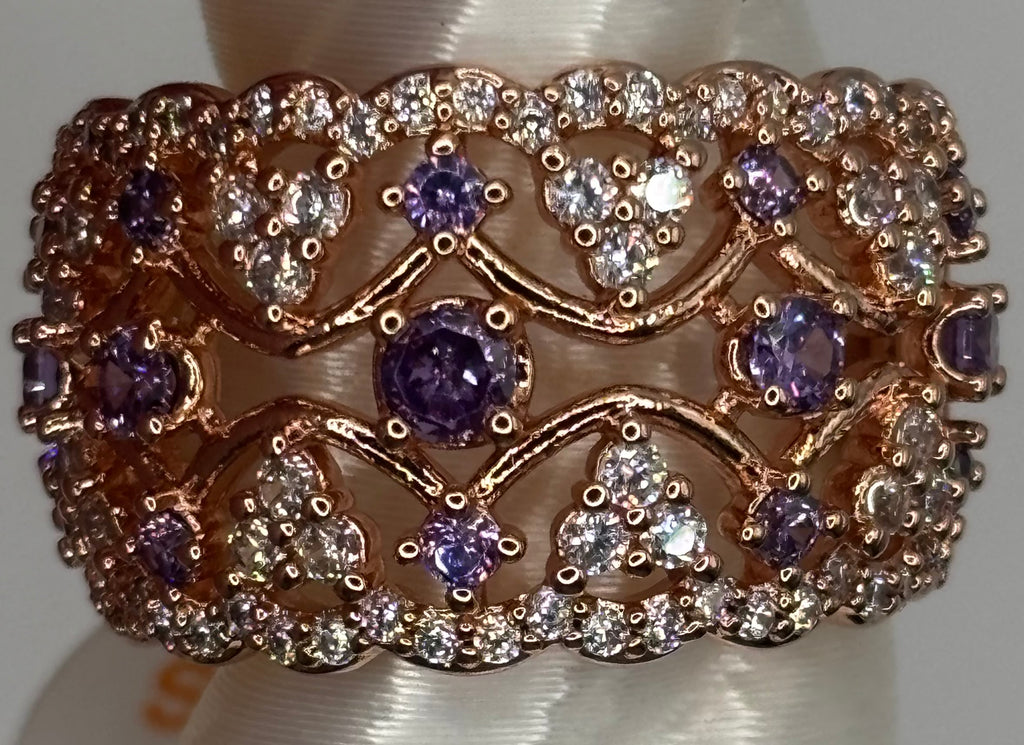 BP Amethyst CZ Rose Gold Ring Size 6