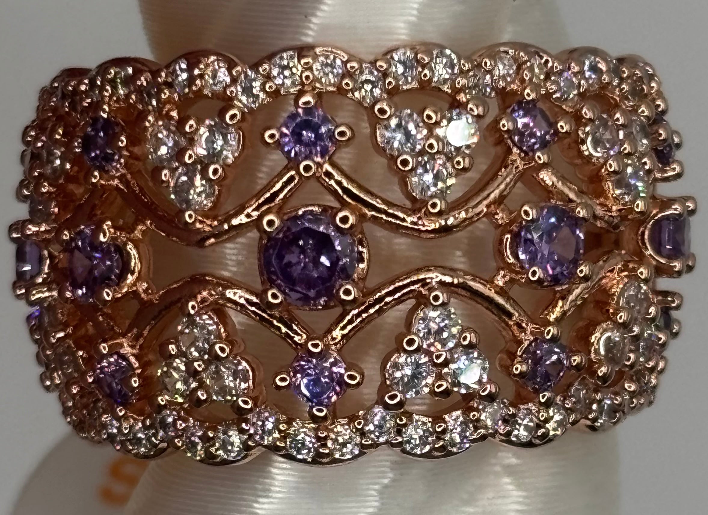 BP Amethyst CZ Rose Gold Ring Size 6