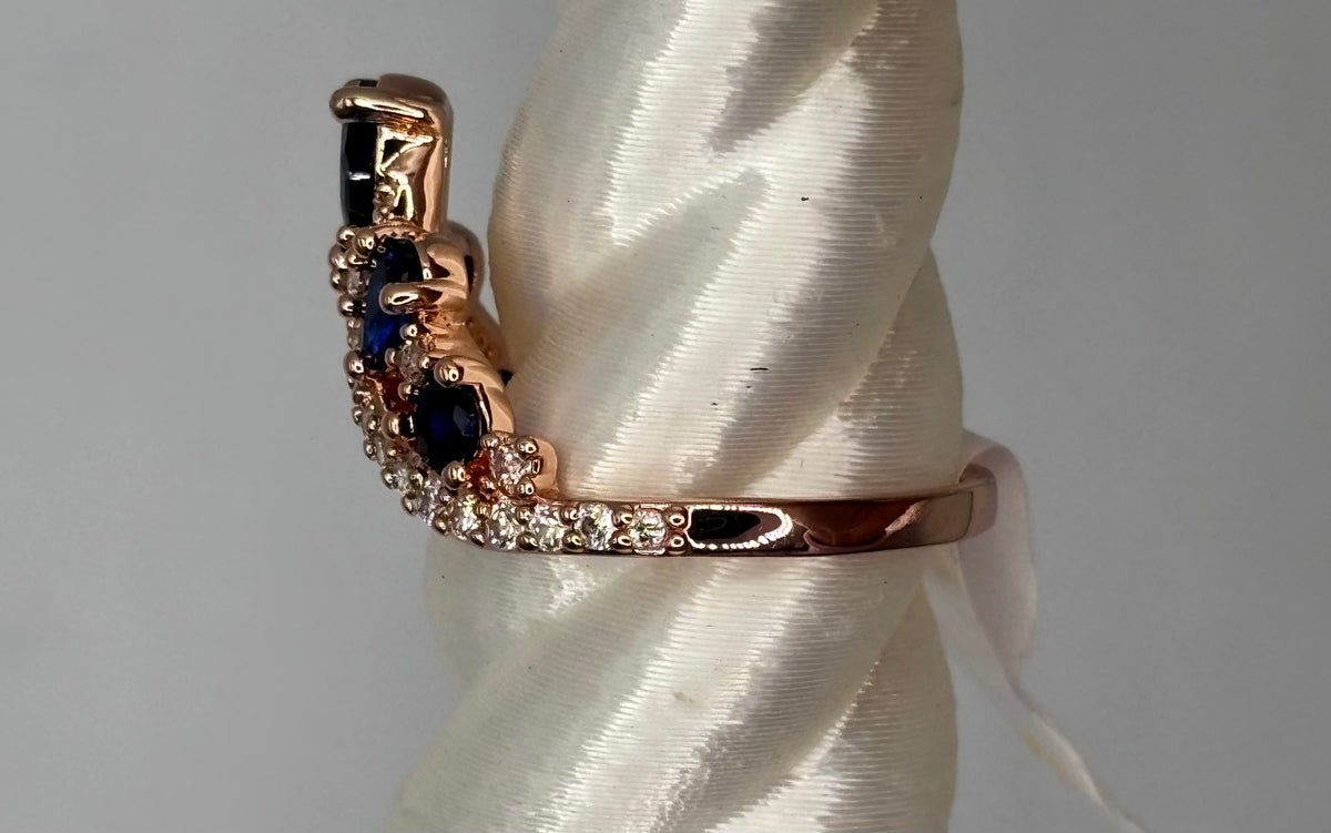 BP Sapphire Rose Gold Ring Size 7