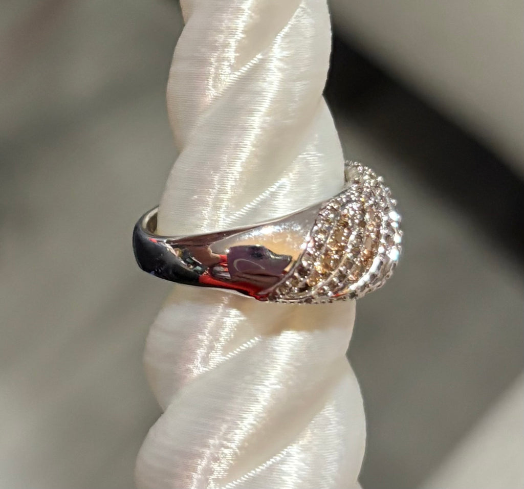 BP Smokey Topaz Rhodium Ring Size 7