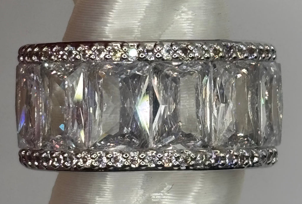 BP Diamond CZ Rhodium Ring Size 6