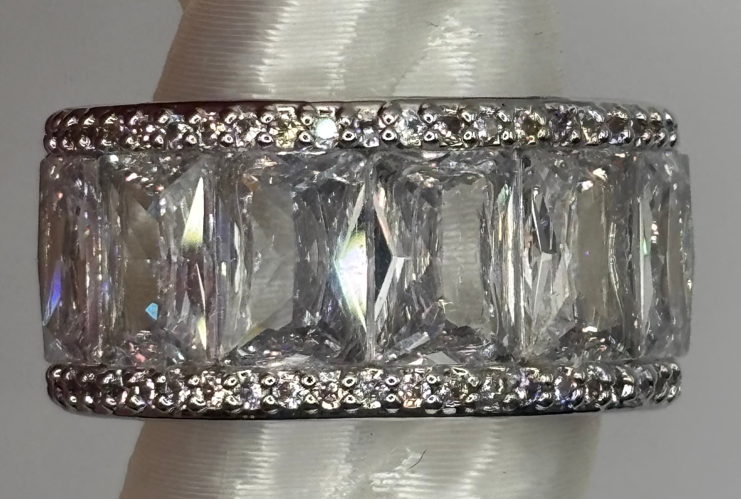 BP Diamond CZ Rhodium Ring Size 6