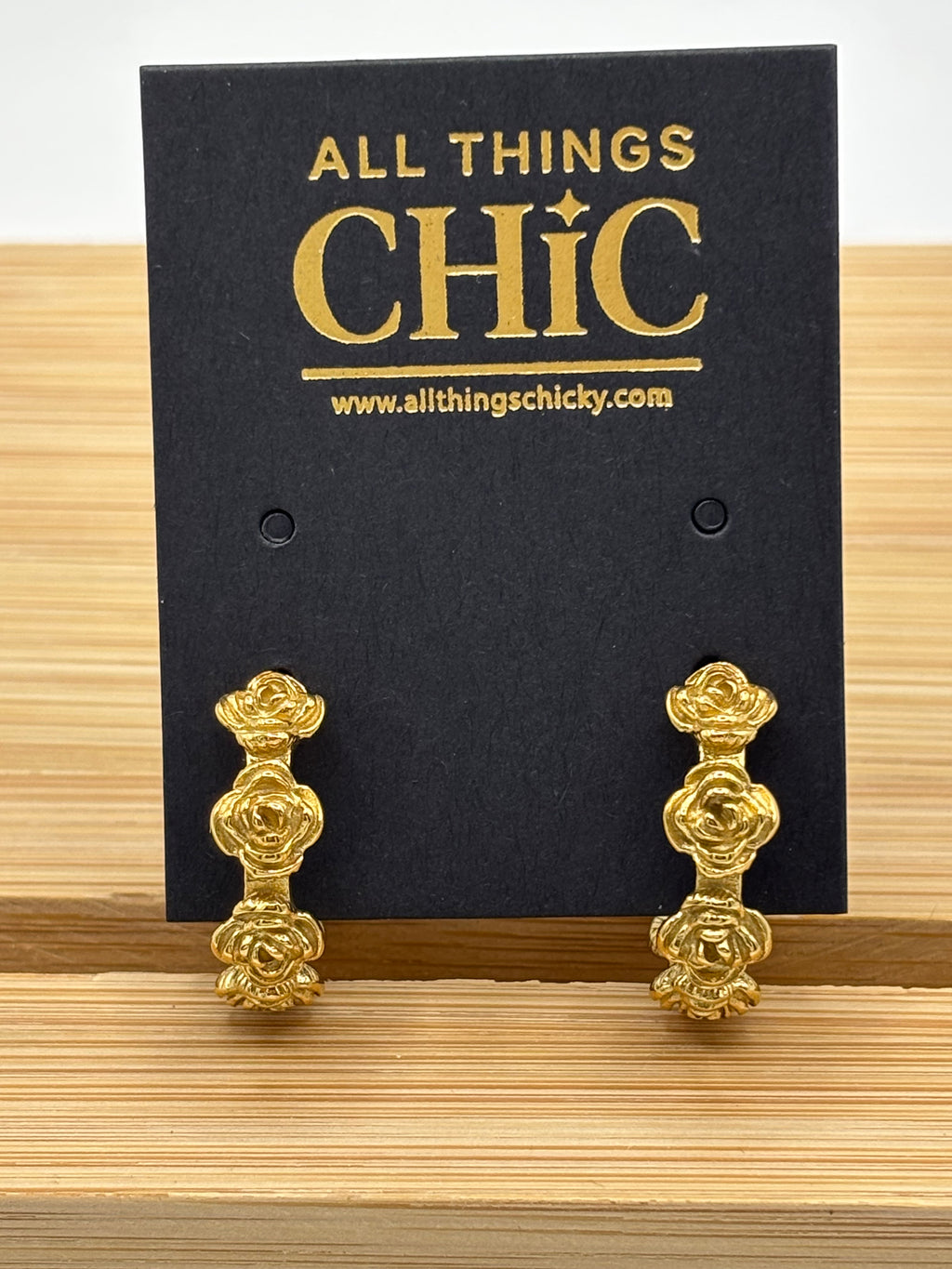 ATC Rosette Hoop Earrings