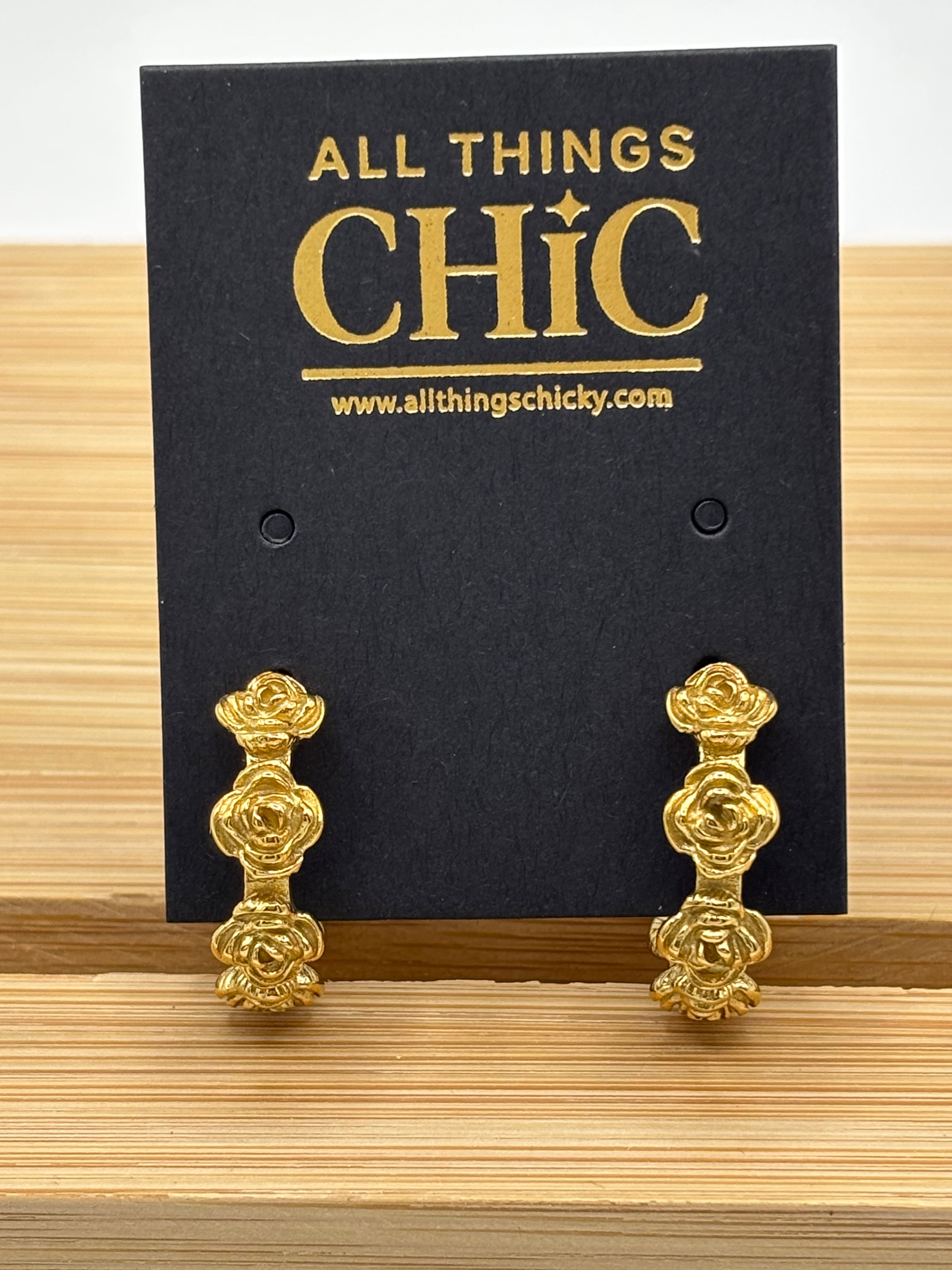 ATC Rosette Hoop Earrings
