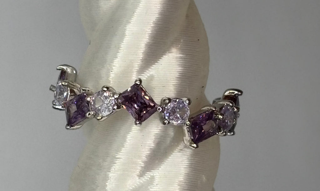BP Amethyst Rhodium Ring Size 7
