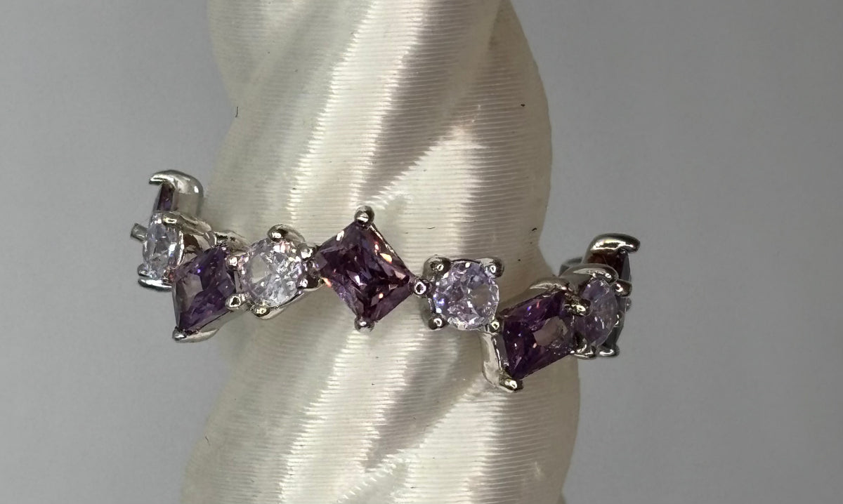 BP Amethyst Rhodium Ring Size 7