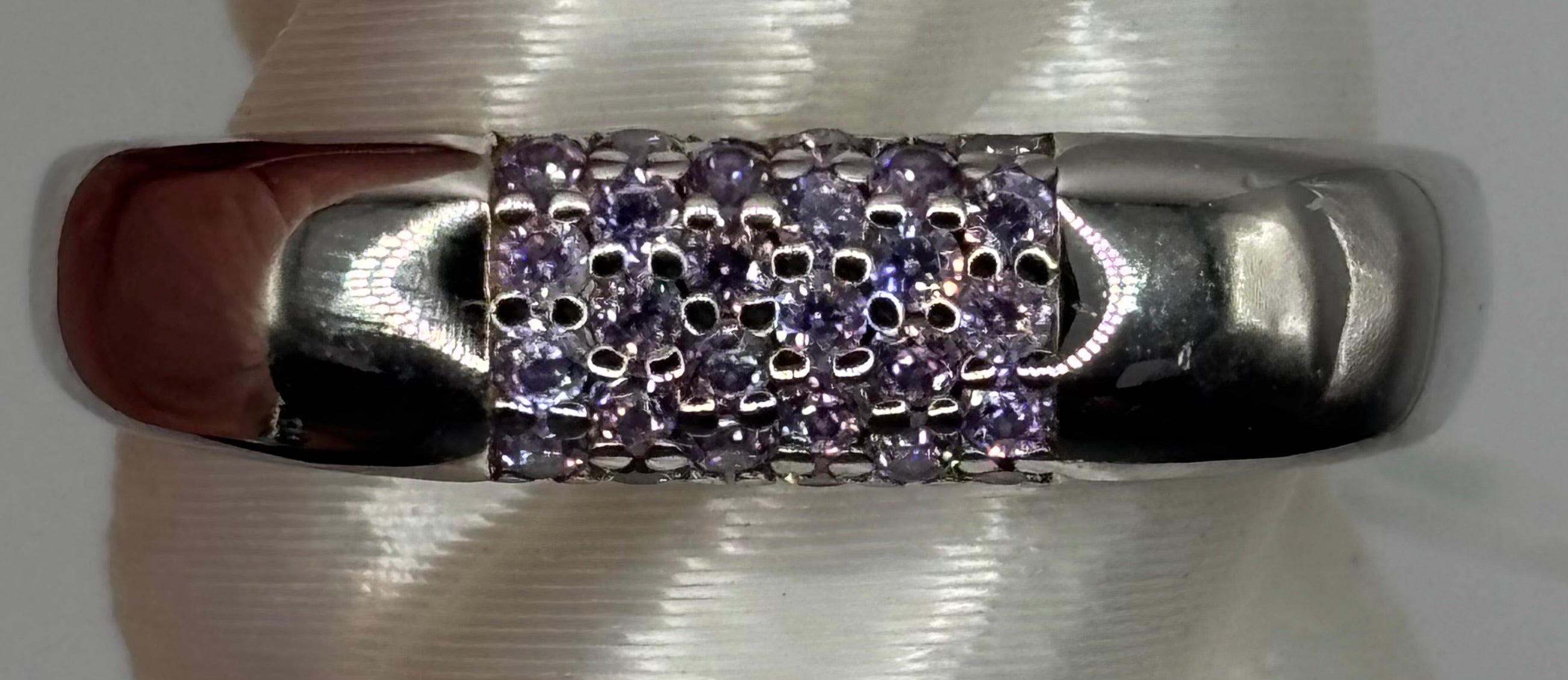 BP Amethyst Rhodium Ring Size 8